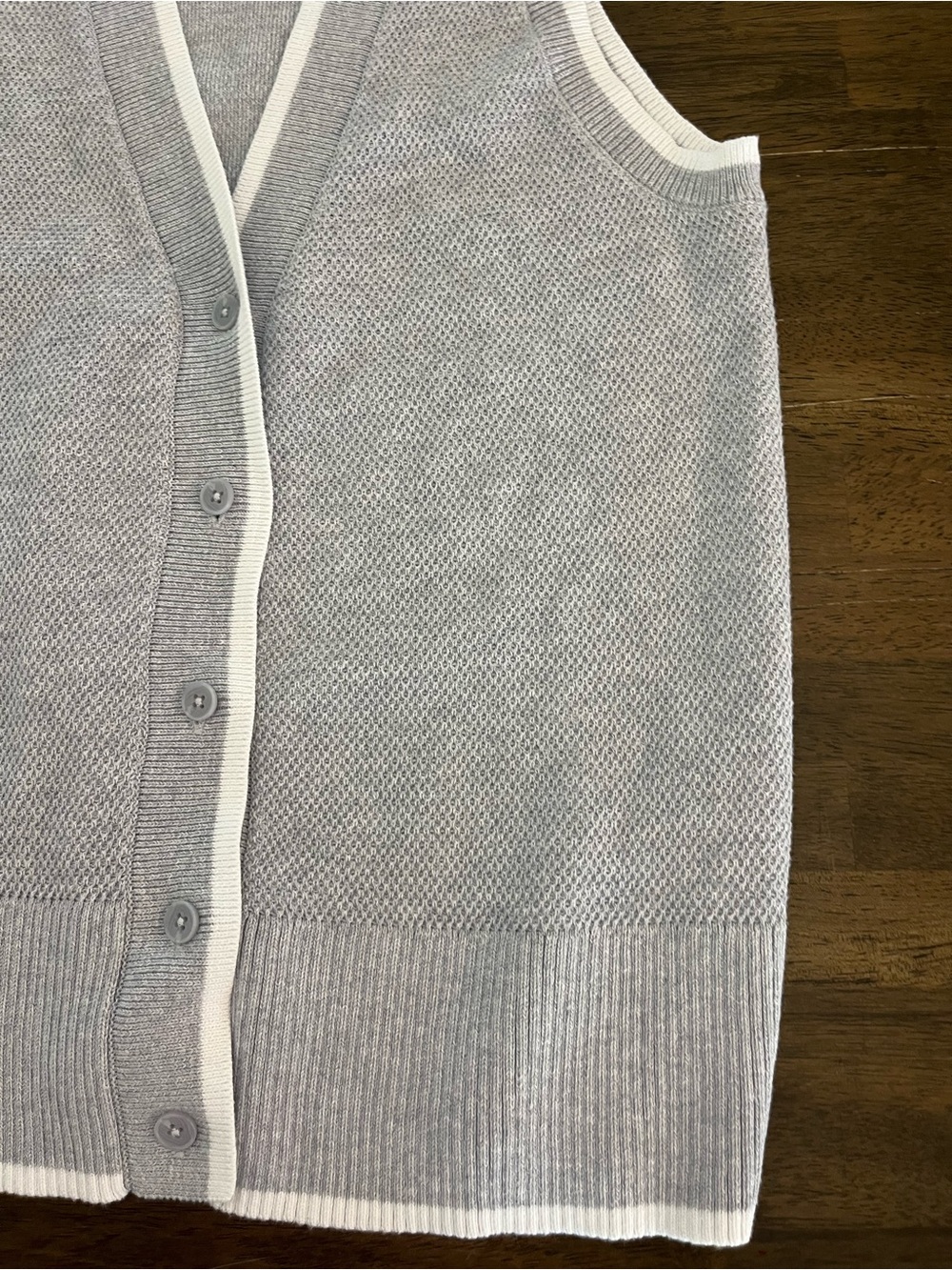 Offline by Aerie Tennis Sweater Vest Cardigan Cotton Blend Preppy Sz MED NWT - Picture 7 of 12